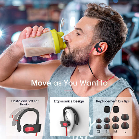 Mpow Flame IPX7 Waterproof Sport Wireless Earphones, Running Headphones w/16 Hrs Playtime, W/IPX7 Waterproof Wireless Earbuds for for Gym, Workout with Bass+ HD Stereo Built-in CVC6.0 Noise Cancelling Headsets