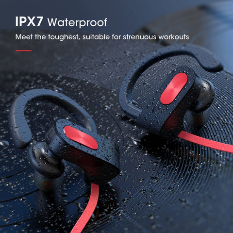 Mpow Flame IPX7 Waterproof Sport Wireless Earphones, Running Headphones w/16 Hrs Playtime, W/IPX7 Waterproof Wireless Earbuds for for Gym, Workout with Bass+ HD Stereo Built-in CVC6.0 Noise Cancelling Headsets